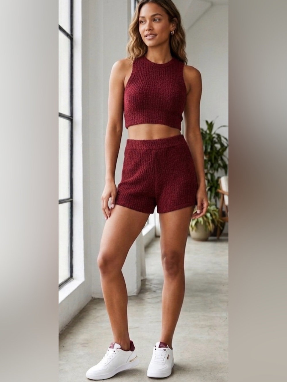 Ribbed short set